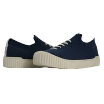 Tenis Knit Feminino Casual Fácil Calce Azul Confortável