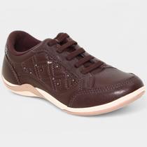 Tênis Kolosh Calce Fácil Strass Drapeado Feminino - Marrom Tênis Kolosh Calce Fácil Strass Drapeado Feminino - Marrom