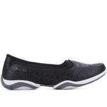 Tênis Kolosh Feminino Slip-On Calce Fácil Recortes Laser Preto