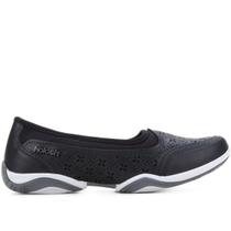 Tênis Kolosh Feminino Slip-On Calce Fácil Recortes Laser Preto