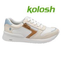 Tenis Kolosh Jogging Feminino Original Casual Detalhes Cadarço Conforto Fashion Dia A Dia Lancamento Ziper Funcional Lateral Fashion