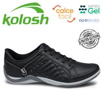 Tenis Kolosh Original Feminino Gel Casual Sapatenis Ziper Feminino Dakota