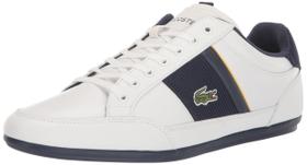 Tênis Lacoste Chaymon para homens brancos/azul-marinho tamanho 8.5