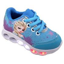 Tênis LED Box Baby Frozen Menina - Azul e Rosa - 21