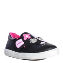 Tênis Led Infantil Feminino Ortopé Monstrinhos Booh Malooh Preto