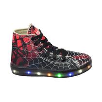 Tênis Led Infantil Masculino Cano Alto Botinha Meninos Gamer Aranha +Óculos+Relógio Tênis Led Infantil Masculino Cano Alto Botinha Meninos Gamer Aranha +Óculos+Relógio