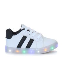 Tênis Led Luz Pisca Infantil Masculino Branco ou preto Tênis Led Luz Pisca Infantil Masculino Branco ou preto