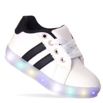 Tênis Led Luz Pisca Infantil Masculino Branco ou preto