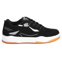 Tênis Logus Casual Confortável Cadarço Masculino Preto Caramelo