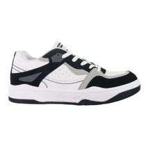 Tênis Logus Casual Solado Plataforma Masculino Branco e Preto