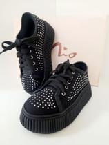 Tênis lona preto com strass