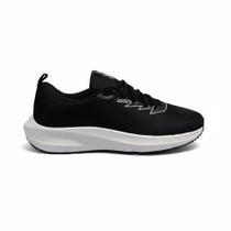 Tênis LS Esportivo Basic Casual Preto e Branco Leve Confortável Unissex Detalhe Refletivo Tênis LS Esportivo Basic Casual Preto e Branco Leve Confortável Unissex Detalhe Refletivo