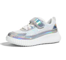 Tênis LUCKY STEP Children Glitter Comfort White Big Kids 4 Tênis LUCKY STEP Children Glitter Comfort White Big Kids 4