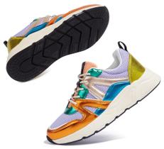 Tênis LUCKY STEP Fashion Cusual Platform Femininos Laranja 8,5 GB Tênis LUCKY STEP Fashion Cusual Platform Femininos Laranja 8,5 GB