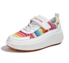 Tênis LUCKY STEP Kid's Glitter Sparkly Braided branco/arco-íris