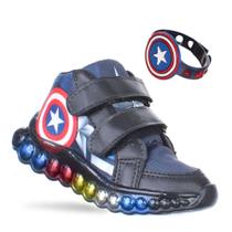 Tenis Luzinha Infantil Masculino Menino Com Luzes Colorida e Pulseira