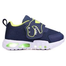 Tênis Luzinha Minipé Infantil Dino T Rex Masculino Led Light