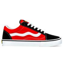 Tênis Mad Rats Lona Unissex OldSchool Preto Vermelho