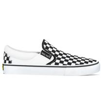 Tênis Mad Rats Lona Unissex Quadriculado Slip On Branco Tênis Mad Rats Lona Unissex Quadriculado Slip On Branco