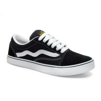 tenis mad rats oldschool preto branco original