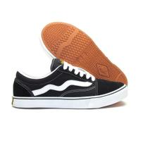 tenis mad rats oldschool preto com branco