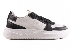 TÊNIS MASC EM COURO PRETO COM OFF WHITE - Cód 240501-013 TÊNIS MASC EM COURO PRETO COM OFF WHITE - Cód 240501-013