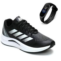 Tênis Masculino Academia Caminhada Corrida Leve Confortavel Kit com Relógio