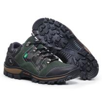 Tenis masculino adventure em couro bota cano baixo trilha