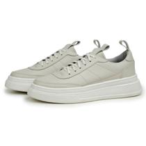 Tênis Masculino Até 46 Colter 100% Couro Avalon em Couro Off White