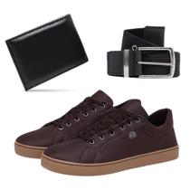 Tênis Masculino Básico Slim + Cinto e Carteira Social