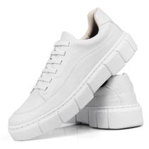 Tênis Masculino Branco Casual Estiloso Sola Alta Sneaker Chunky