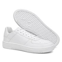 Tenis Masculino Branco Preto Casual Confortavel Para O Dia a Dia