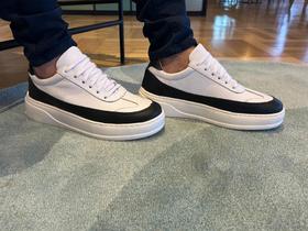 Tênis Masculino Casual 100% Couro Sapatênis Mácio Sola Confort