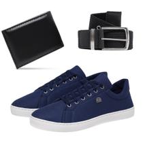 Tênis Masculino Casual Confortável + Cinto e Carteira Social