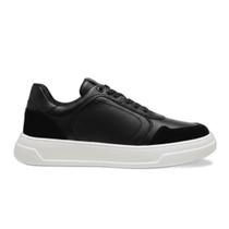 Tênis Masculino Casual Couro e Camurça Solado Alto Confortável Estilo Urbano - Made in Franca