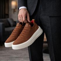 Tênis Masculino Casual Leve Confortável Knit Respirável Sapatênis Moderno Antiderrapante Dia a Dia