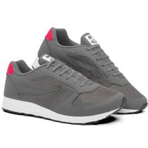Tênis Masculino Casual NVZ Grafite Vermelho do 34 ao 43 com cadarço Tênis Masculino Casual NVZ Grafite Vermelho do 34 ao 43 com cadarço