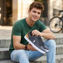 Tênis masculino casual Polo Plus Cinza