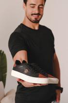 Tênis Masculino Casual Preto Sintético Camurça Solado Borracha Moderno Lançamento Tênis Masculino Casual Preto Sintético Camurça Solado Borracha Moderno Lançamento