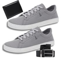 Tênis Masculino Casual Resistente + Cinto e Carteira Social