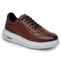 Tênis Masculino Casual Sapatenis Em Couro Legitimo Confort