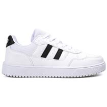 Tenis Masculino Casual Street Sapatenis Lançamento Original - Confortável R1421 - Branco/Preto