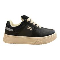 Tenis Masculino Chilli Beans Sneakers Couro Casual Ultraconforto Skatista Street Plataforma Retrô 25-88664 Preto