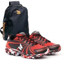 Tênis Masculino colorado Correr Caminhar Casual + mochila