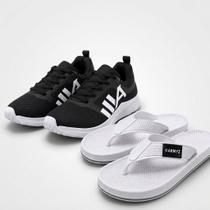 Tênis Masculino Confortável com Chinelo Masculino Antiderrapante Kit Completo