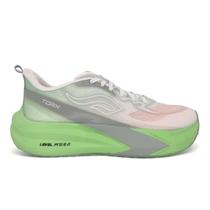 Tênis Masculino Corrida com Placa Torx Aero Branco e Verde Cor:BrancoTamanho:38