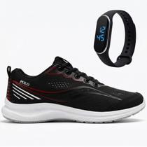 Tênis Masculino Corrida Kit Caminhada Relógio Fit Digital Led Esportivo Confortável - FERRARETTO