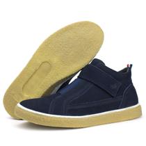 Tênis Masculino Couro Básico Solado Emborrachado Casual Cano Alto Moscow Marinho Tênis Masculino Couro Básico Solado Emborrachado Casual Cano Alto Moscow Marinho