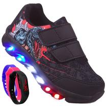 Tenis Masculino De Led Infantil Dinossauro Personagem DIversão Luzinha + Relogio Tenis Masculino De Led Infantil Dinossauro Personagem DIversão Luzinha + Relogio