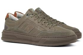 Tênis Masculino Democrata Casual Denim Wide Couro Camurça Confortável